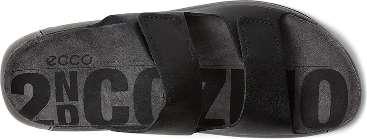 ECCO Cozmo 2.0 Two Band Slide Men's Shoes Black : EU 43 (US Men's 9-9.5) D - Medium, Leather - Image 2