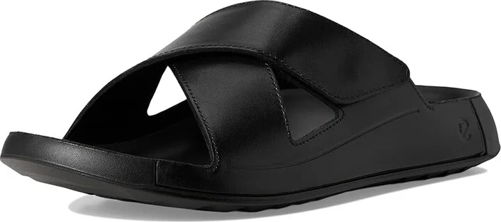 ECCO Cozmo Two Band Cross Slide Sandal Men's Sandals Black : EU 40 (US Men's 6-6.5) D - Medium, Leather - Image 5