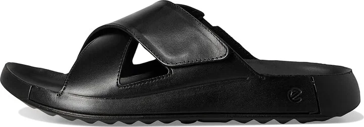 ECCO Cozmo Two Band Cross Slide Sandal Men's Sandals Black : EU 40 (US Men's 6-6.5) D - Medium, Leather - Image 6