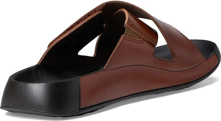 ECCO Cozmo Two Band Cross Slide Sandal Men's Sandals Cognac : EU 45 (US Men's 11-11.5) D - Medium, Leather - Image 4
