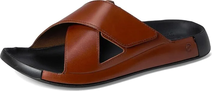 ECCO Cozmo Two Band Cross Slide Sandal Men's Sandals Cognac : EU 45 (US Men's 11-11.5) D - Medium, Leather - Image 5