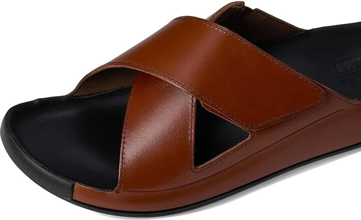 ECCO Cozmo Two Band Cross Slide Sandal Men's Sandals Cognac : EU 45 (US Men's 11-11.5) D - Medium, Leather - Image 7