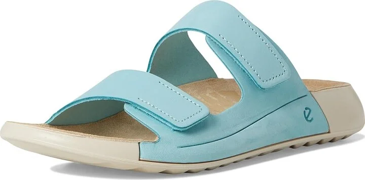 ECCO Cozmo Two Band Luxery Slide Women's Sandals Aquatic Nubuck : EU 35 (US Women's 4-4.5) M, Leather - Image 5
