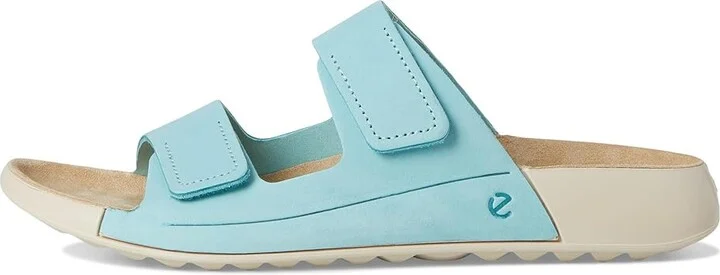 ECCO Cozmo Two Band Luxery Slide Women's Sandals Aquatic Nubuck : EU 35 (US Women's 4-4.5) M, Leather - Image 6