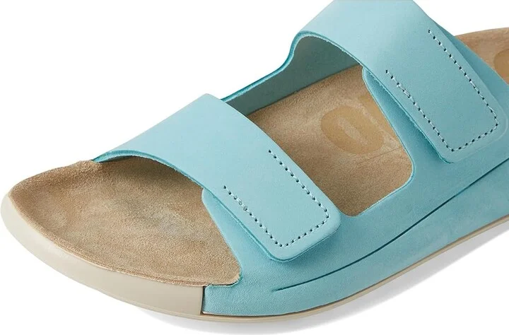 ECCO Cozmo Two Band Luxery Slide Women's Sandals Aquatic Nubuck : EU 35 (US Women's 4-4.5) M, Leather - Image 7