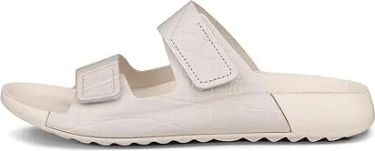ECCO Cozmo Two Band Luxery Slide Women's Sandals Limestone/Limestone : EU 37 (US Women's 6-6.5) M, Leather - Image 2