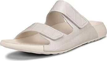 ECCO Cozmo Two Band Luxery Slide Women's Sandals Limestone/Limestone : EU 37 (US Women's 6-6.5) M, Leather