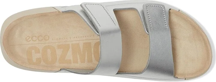 ECCO Cozmo Two Band Slide Sandal Women's Sandals Pure Silver Metallic : EU 36 (US Women's 5-5.5) M, Leather/Suede - Image 2