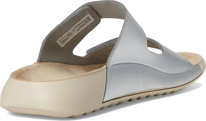 ECCO Cozmo Two Band Slide Sandal Women's Sandals Pure Silver Metallic : EU 36 (US Women's 5-5.5) M, Leather/Suede - Image 4