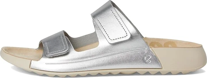 ECCO Cozmo Two Band Slide Sandal Women's Sandals Pure Silver Metallic : EU 36 (US Women's 5-5.5) M, Leather/Suede - Image 6
