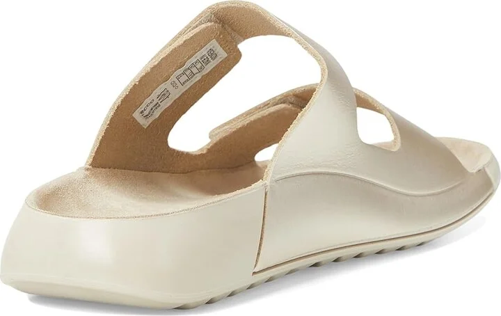 ECCO Cozmo Two Band Slide Sandal Women's Sandals Pure White Gold Metallic : EU 36 (US Women's 5-5.5) M, Leather/Suede - Image 4