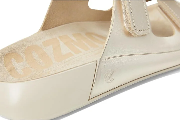 ECCO Cozmo Two Band Slide Sandal Women's Sandals Pure White Gold Metallic : EU 36 (US Women's 5-5.5) M, Leather/Suede - Image 7