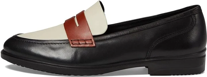 ECCO Dress Classic 15 Penny Loafer Women's Shoes Black/Limestone/Cognac : EU 35 (US Women's 4-4.5) M, Leather - Image 6