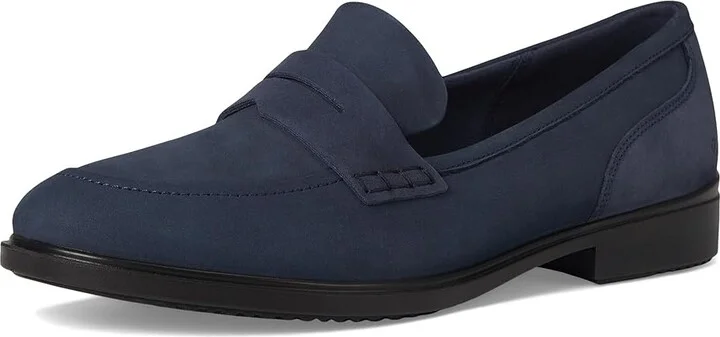 ECCO Dress Classic 15 Penny Loafer Women's Shoes Marine Nubuck : EU 39 (US Women's 8-8.5) M, Leather - Image 5
