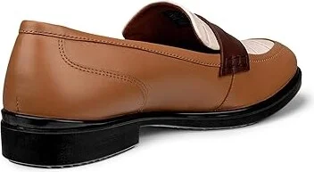 ECCO Dress Classic 15 Penny Women's Flat Shoes Cashmere/Limestone/Chocolate : EU 37 (US Women's 6-6.5) M, Leather - Image 3