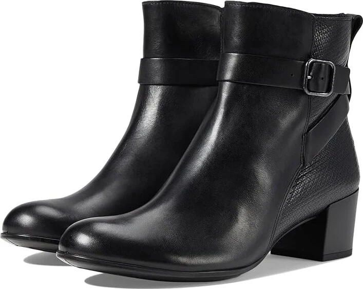 ECCO Dress Classic 35 mm Buckle Ankle Boot Women's Boots Black/Black : EU 36 (US Women's 5-5.5) M, Leather