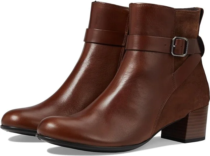 ECCO Dress Classic 35 mm Buckle Ankle Boot Women's Boots Walnut/Potting Soil : EU 36 (US Women's 5-5.5) M, Leather