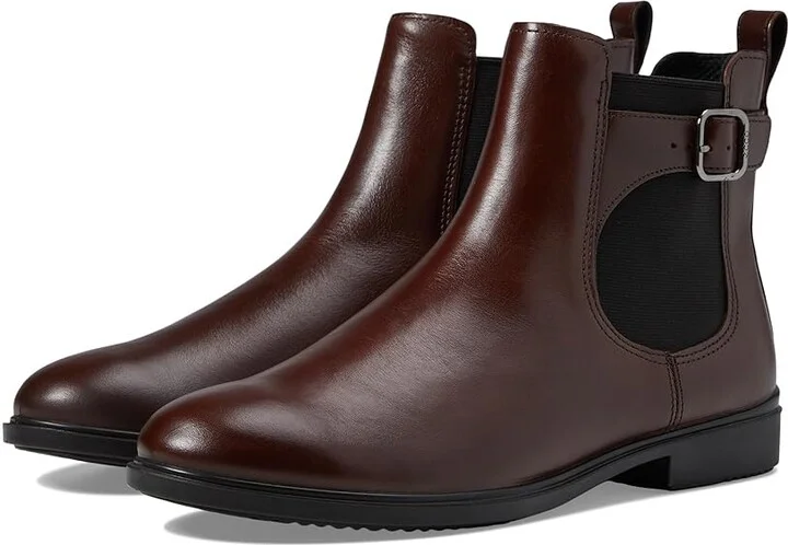 ECCO Dress Classic Chelsea Buckle Ankle Boot Women's Boots Potting Soil : EU 35 (US Women's 4-4.5) M, Leather