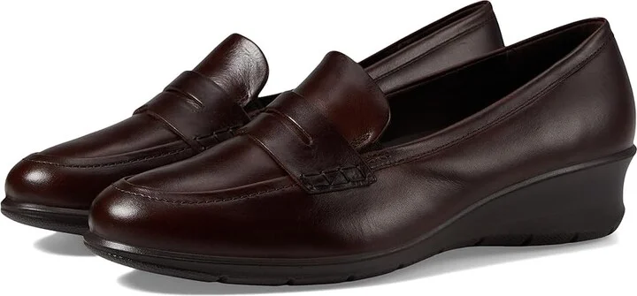 ECCO Felicia Penny Loafer Women's Shoes Potting Soil : EU 36 (US Women's 5-5.5) M, Leather