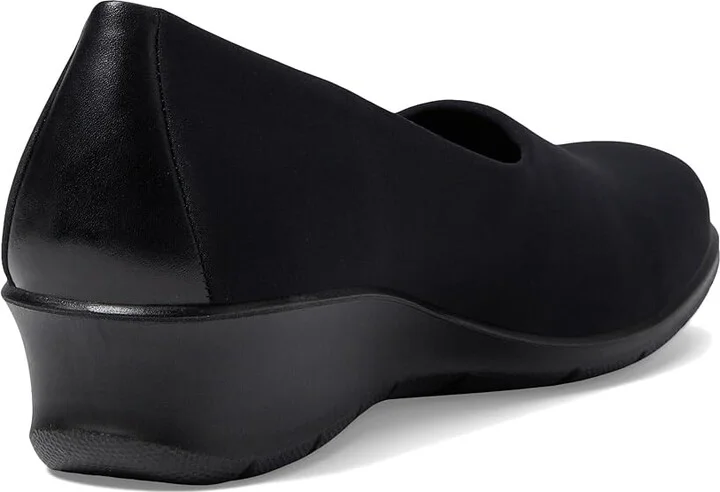 ECCO Felicia Stretch Women's Wedge Shoes Black/Black : EU 36 (US Women's 5-5.5) M, Leather - Image 5