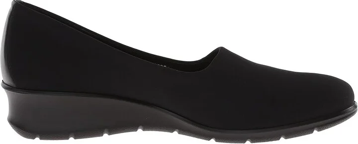 ECCO Felicia Stretch Women's Wedge Shoes Black/Black : EU 36 (US Women's 5-5.5) M, Leather - Image 8