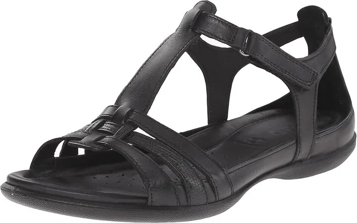ECCO Flash T-Strap Sandal Women's Sandals Black/Black : EU 35 (US Women's 4-4.5) M, Leather - Image 2