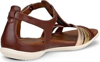 ECCO Flash T-Strap Sandal Women's Sandals Mink/Gold/Hammered Bronze : EU 35 (US Women's 4-4.5) M, Leather - Image 3