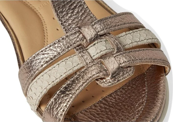 ECCO Flash T-Strap Sandal Women's Sandals Warm Grey Metallic/Moon Rock : EU 35 (US Women's 4-4.5) M, Leather - Image 8