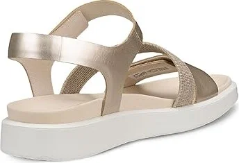 ECCO Flowt 2 Band Sandal Women's Sandals Pure White Gold : EU 35 (US Women's 4-4.5) M, Leather - Image 3