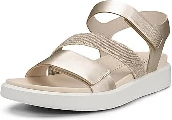 ECCO Flowt 2 Band Sandal Women's Sandals Pure White Gold : EU 35 (US Women's 4-4.5) M, Leather
