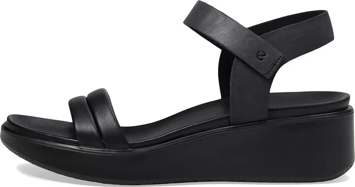 ECCO Flowt Luxe Wedge Sandal Women's Shoes Black/Black Cow Leather/Cow Nubuck : EU 40 (US Women's 9-9.5) M - Image 6