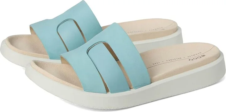 ECCO Flowt Oasis Slide Sandal Women's Sandals Aquatic/Aquatic Nubuck : EU 39 (US Women's 8-8.5) M, Leather
