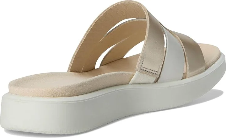 ECCO Flowt Oasis Slide Sandal Women's Sandals White/Pure White Gold : EU 43 (US Women's 12-12.5) M, Leather - Image 4
