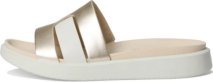 ECCO Flowt Oasis Slide Sandal Women's Sandals White/Pure White Gold : EU 43 (US Women's 12-12.5) M, Leather - Image 6