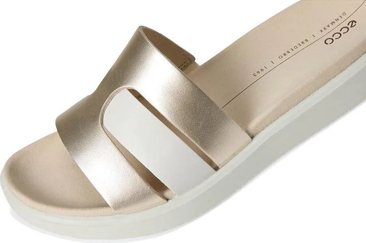 ECCO Flowt Oasis Slide Sandal Women's Sandals White/Pure White Gold : EU 43 (US Women's 12-12.5) M, Leather - Image 7