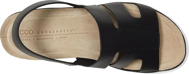 ECCO Flowt Wedge Cork Oasis Sandal Women's Sandals Black : EU 41 (US Women's 10-10.5) M, Leather - Image 2