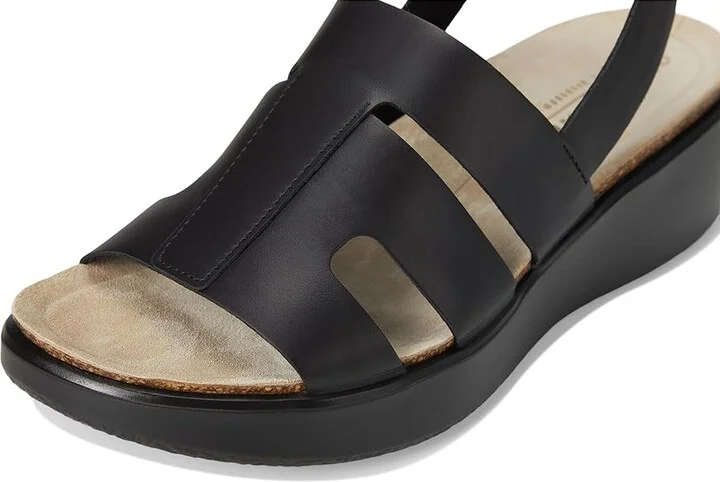 ECCO Flowt Wedge Cork Oasis Sandal Women's Sandals Black : EU 41 (US Women's 10-10.5) M, Leather - Image 7