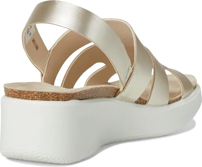 ECCO Flowt Wedge Cork Oasis Sandal Women's Sandals Pure White Gold/Pure White Gold : EU 36 (US Women's 5-5.5) M, Leather - Image 4