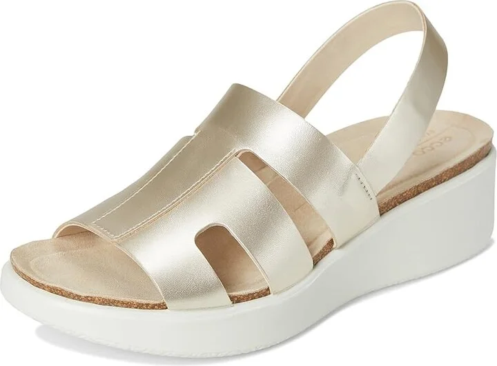 ECCO Flowt Wedge Cork Oasis Sandal Women's Sandals Pure White Gold/Pure White Gold : EU 36 (US Women's 5-5.5) M, Leather - Image 5