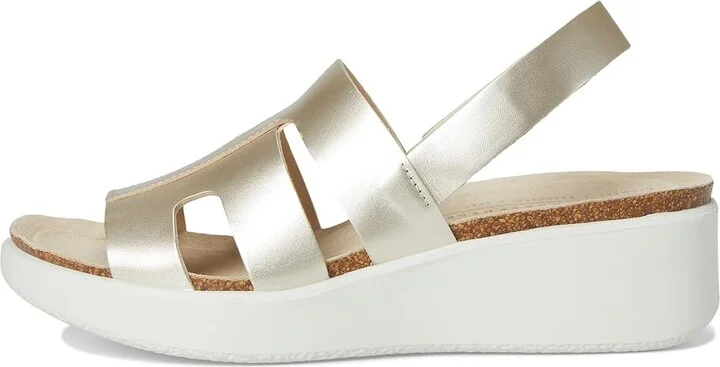 ECCO Flowt Wedge Cork Oasis Sandal Women's Sandals Pure White Gold/Pure White Gold : EU 36 (US Women's 5-5.5) M, Leather - Image 6