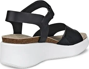 ECCO Flowt Wedge Cork Sandal Women's Shoes Black/Black : EU 40 (US Women's 9-9.5) M, Leather - Image 4