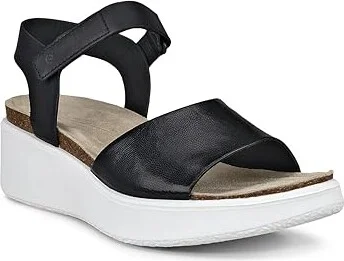 ECCO Flowt Wedge Cork Sandal Women's Shoes Black/Black : EU 40 (US Women's 9-9.5) M, Leather - Image 5