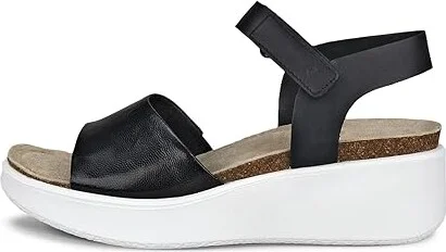 ECCO Flowt Wedge Cork Sandal Women's Shoes Black/Black : EU 40 (US Women's 9-9.5) M, Leather - Image 6