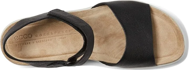 ECCO Flowt Wedge Cork Sandal Women's Shoes Black : EU 36 (US Women's 5-5.5) M, Suede - Image 2