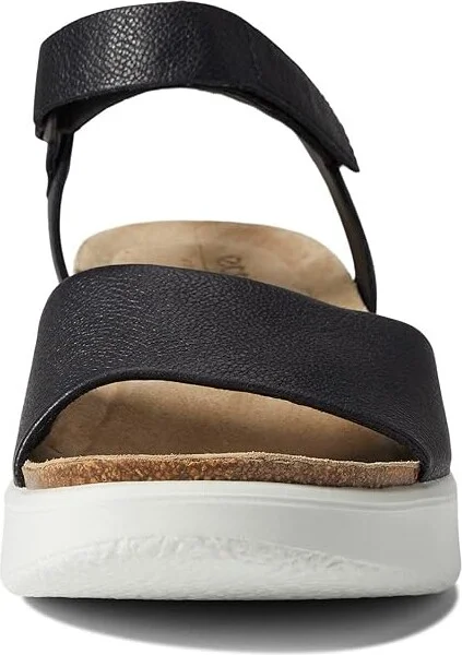 ECCO Flowt Wedge Cork Sandal Women's Shoes Black : EU 36 (US Women's 5-5.5) M, Suede - Image 5