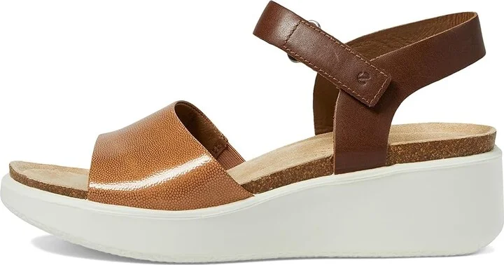 ECCO Flowt Wedge Cork Sandal Women's Shoes Cashmere : EU 41 (US Women's 10-10.5) M, Leather - Image 6