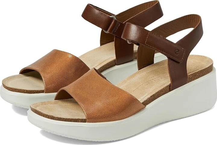 ECCO Flowt Wedge Cork Sandal Women's Shoes Cashmere : EU 41 (US Women's 10-10.5) M, Leather