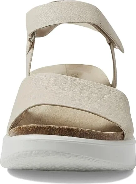 ECCO Flowt Wedge Cork Sandal Women's Shoes Limestone : EU 38 (US Women's 7-7.5) M, Suede - Image 2