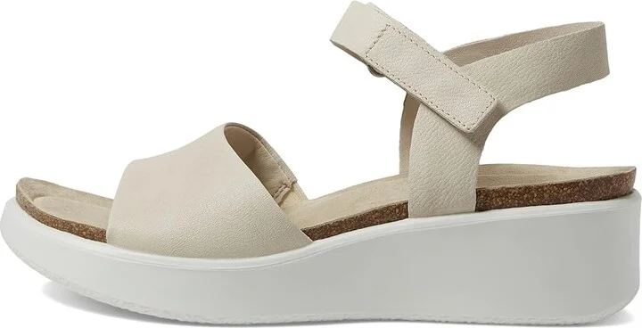 ECCO Flowt Wedge Cork Sandal Women's Shoes Limestone : EU 38 (US Women's 7-7.5) M, Suede - Image 5