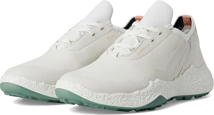 ECCO Golf BIOM Hybrid 5 Lace Waterproof Golf Shoe Women's Golf Shoes White/Sedum Green : EU 40 (US Women's 9-9.5) B - Medium, Leather